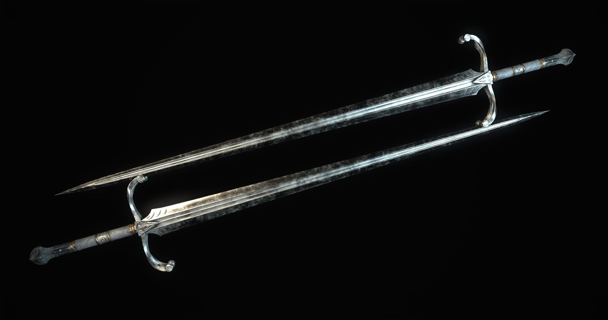 Fantazy Sword Melee Weapon Low-poly 3D model_8