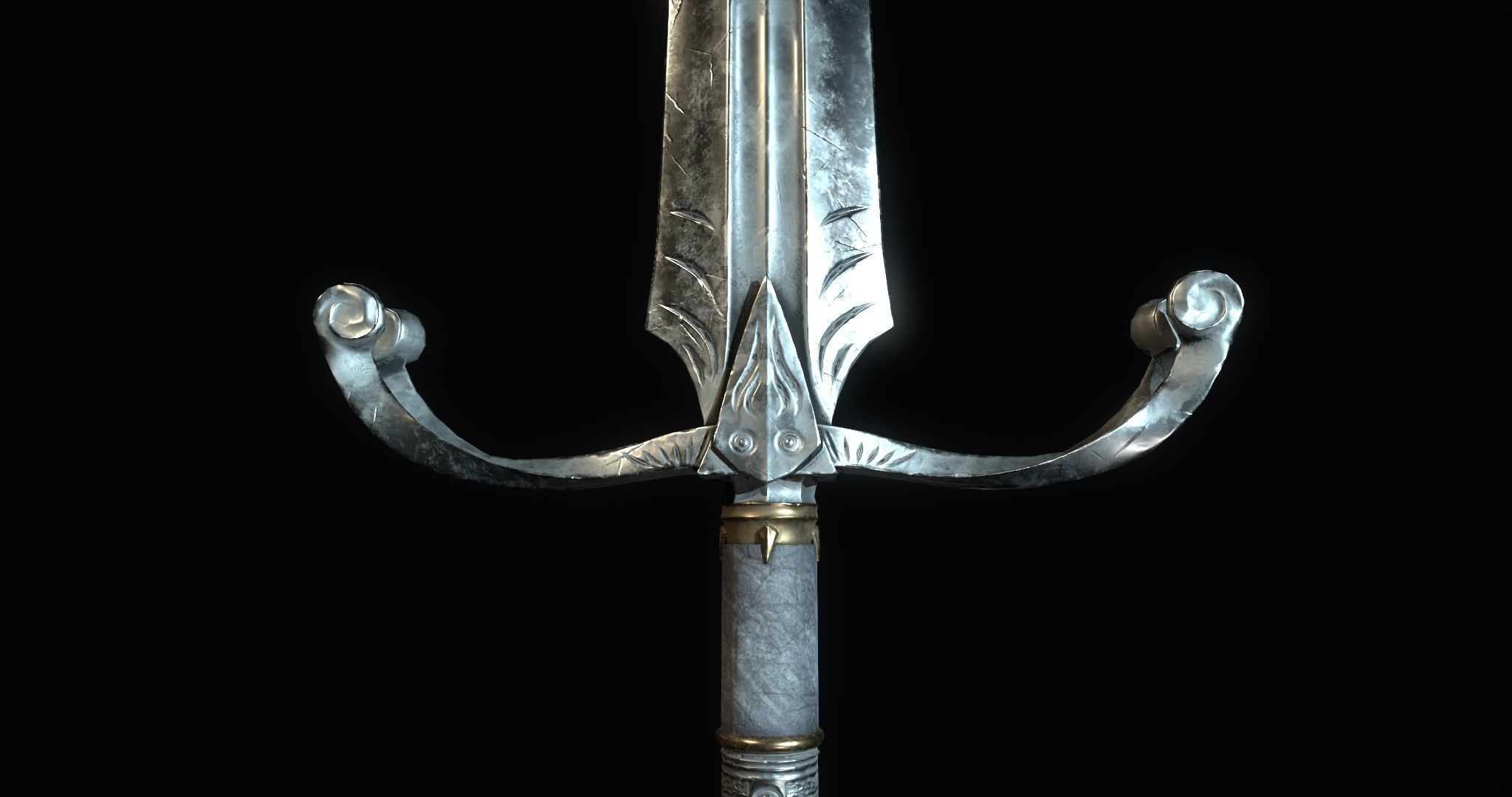 Fantazy Sword Melee Weapon Low-poly 3D model_2