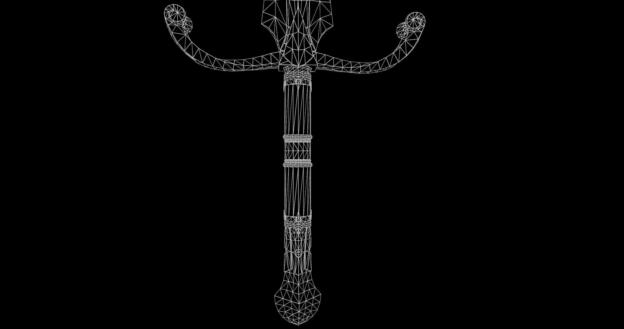 Fantazy Sword Melee Weapon Low-poly 3D model_10