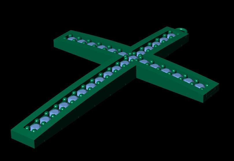 cross neckalce 3D print model_2