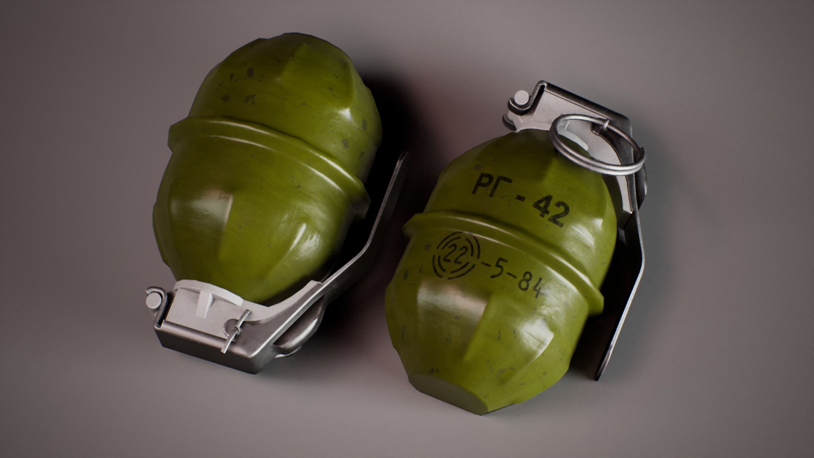 Soviet Hand Grenade Collection Low-poly 3D model_10
