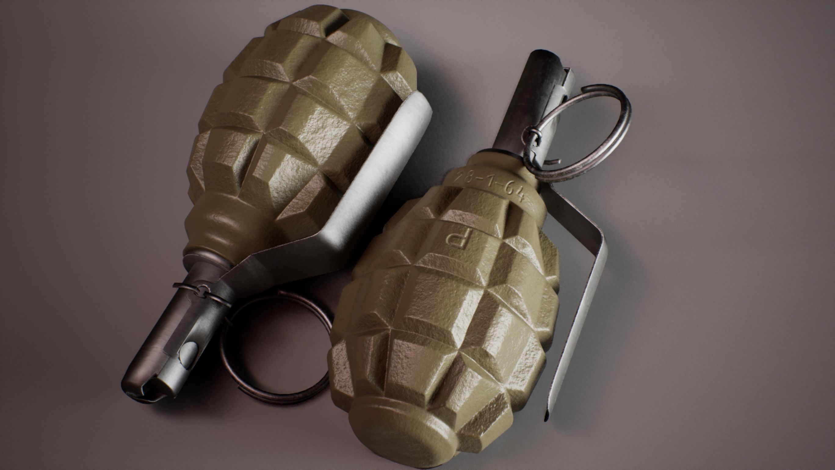 Soviet Hand Grenade Collection Low-poly 3D model_11