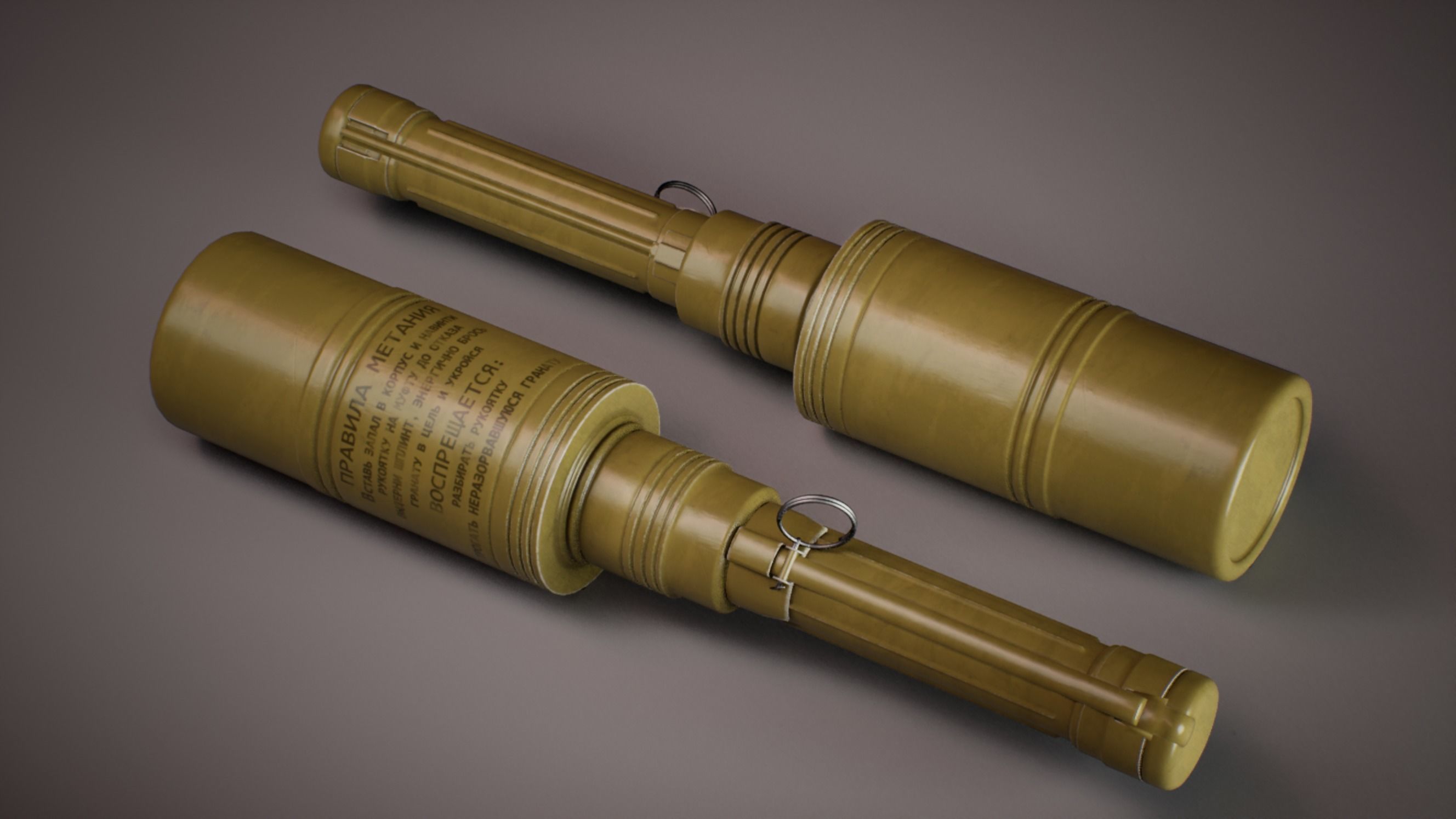 Soviet Hand Grenade Collection Low-poly 3D model_2