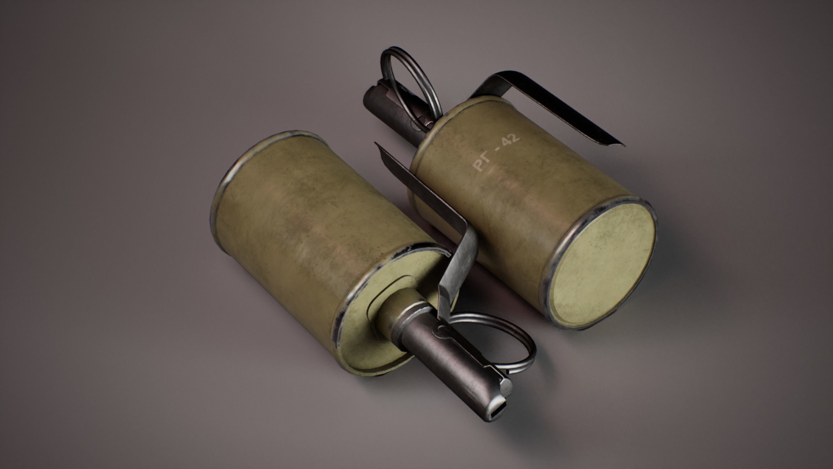 Soviet Hand Grenade Collection Low-poly 3D model_6