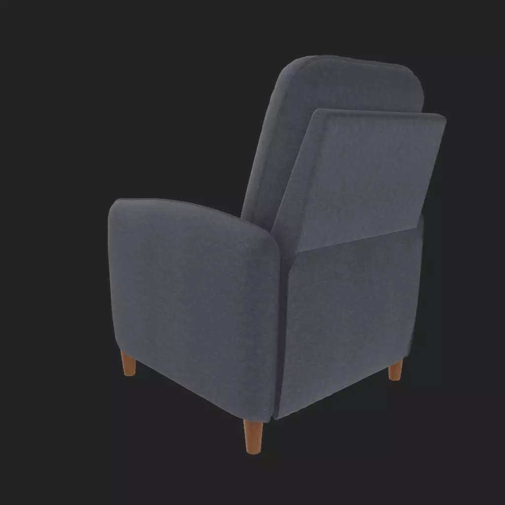 Habitat Tate Manual Pushback Recliner Chair Grey Low-poly 3D model_2