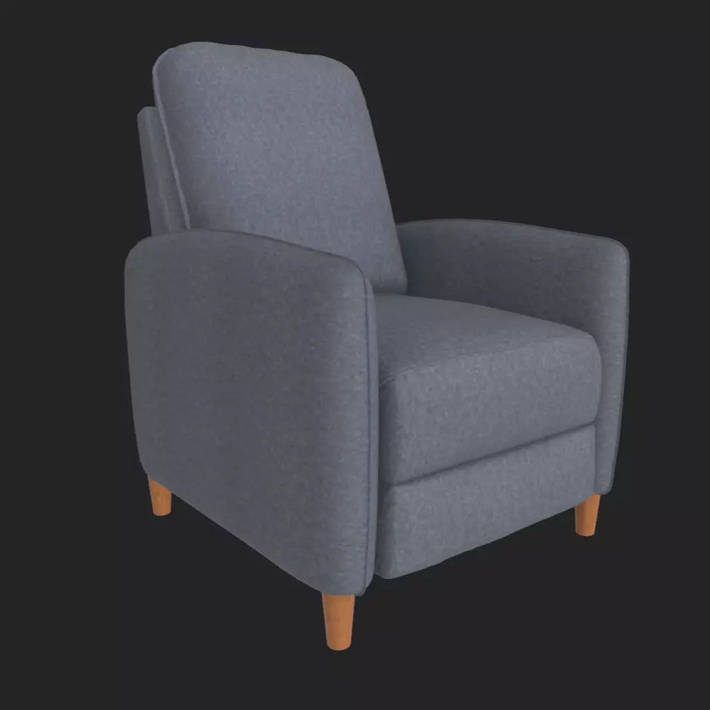 Habitat Tate Manual Pushback Recliner Chair Grey Low-poly 3D model_0