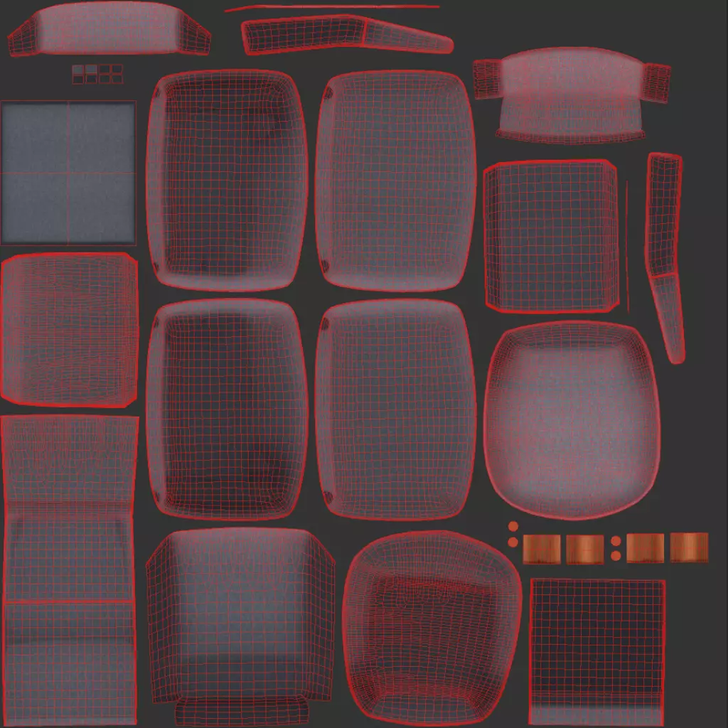 Habitat Tate Manual Pushback Recliner Chair Grey Low-poly 3D model_4