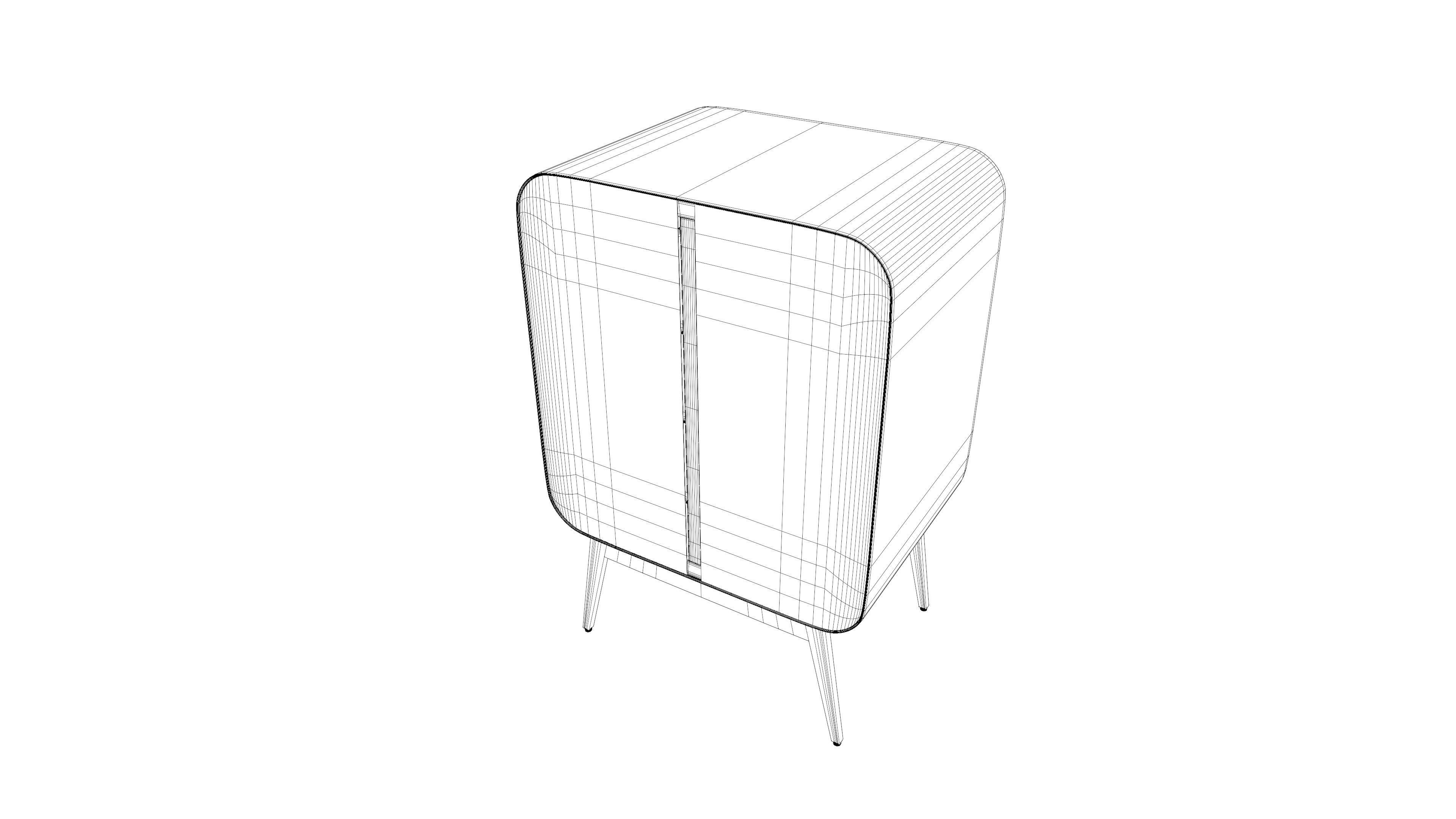 Display Cabinets Retro 3D model_6