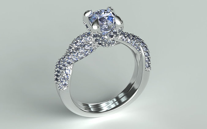 Model009r  - Beautiful Engagement Ring 3D print model