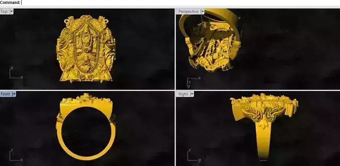 BALAJI LORD VENKATESWARA THIRUPATHI GOLD SILVER RING