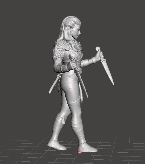 FEMALE THIEF ASSASSIN MINIATURE MODEL FOR FANTASY GAMES DND RPG 3D print model_3