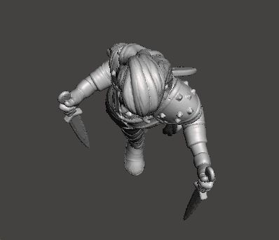 FEMALE THIEF ASSASSIN MINIATURE MODEL FOR FANTASY GAMES DND RPG 3D print model_4