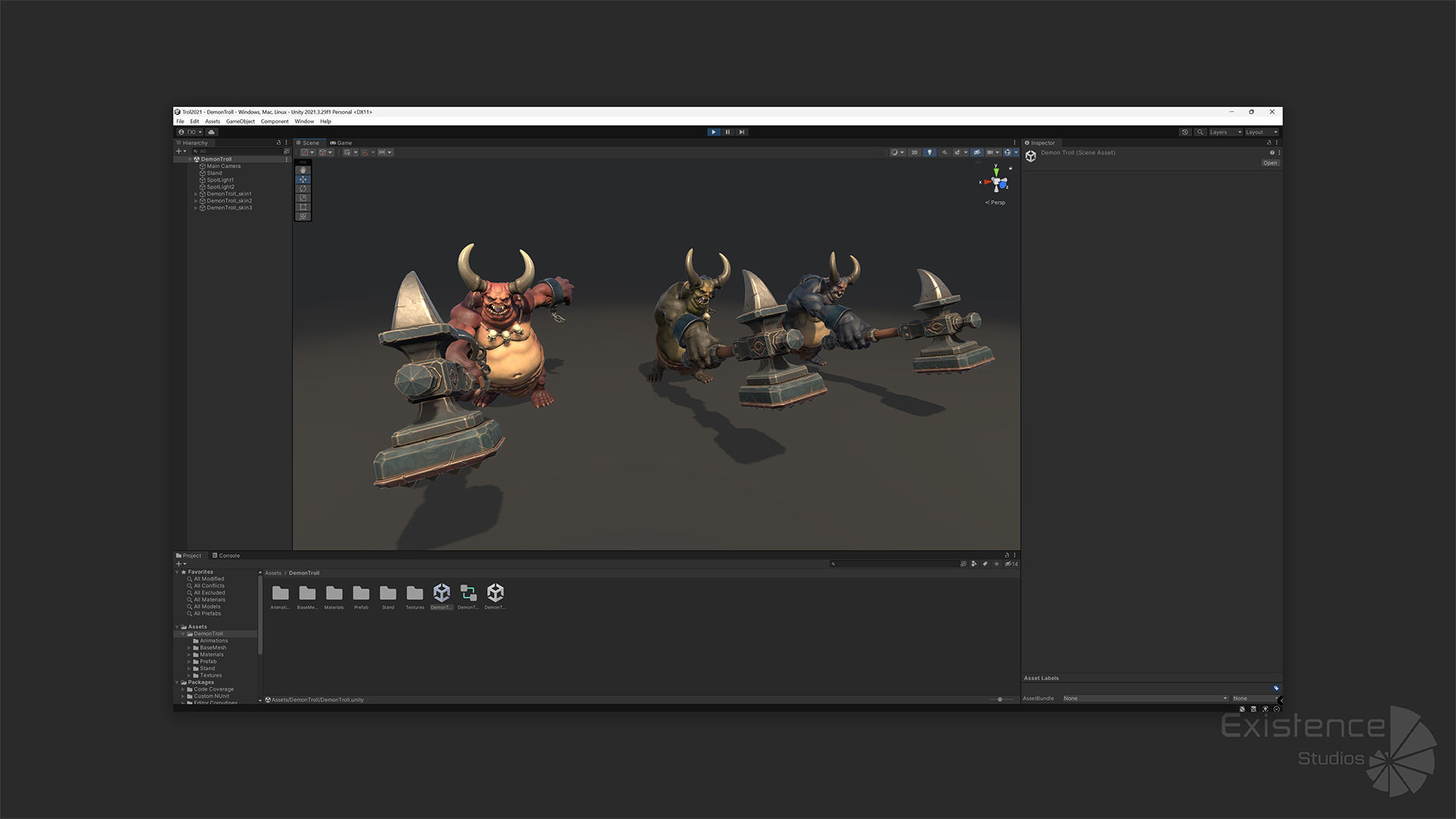 Demon Troll - Stylized Devils Warrior RPG Character Monster - 22 Low-poly 3D model_20