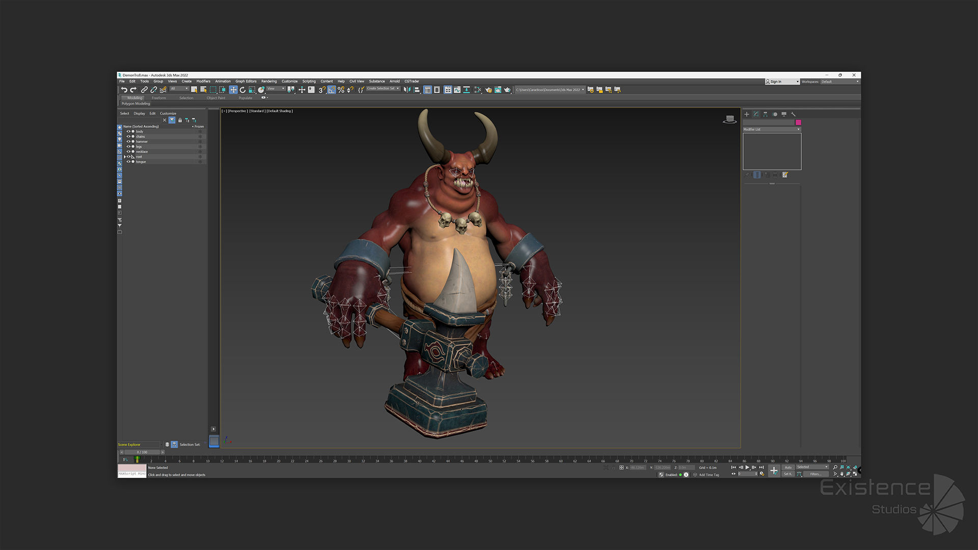Demon Troll - Stylized Devils Warrior RPG Character Monster - 22 Low-poly 3D model_13