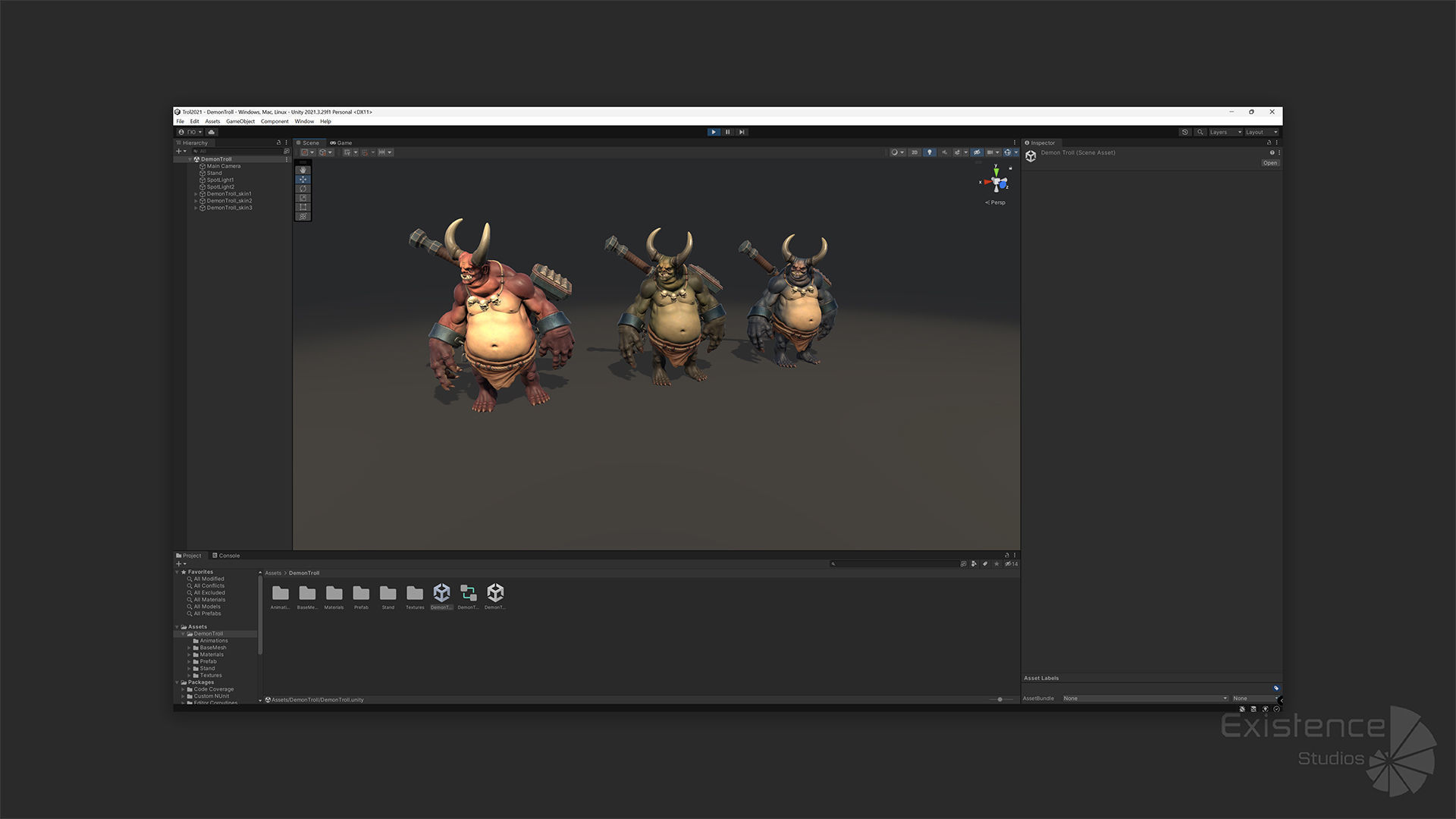 Demon Troll - Stylized Devils Warrior RPG Character Monster - 22 Low-poly 3D model_17