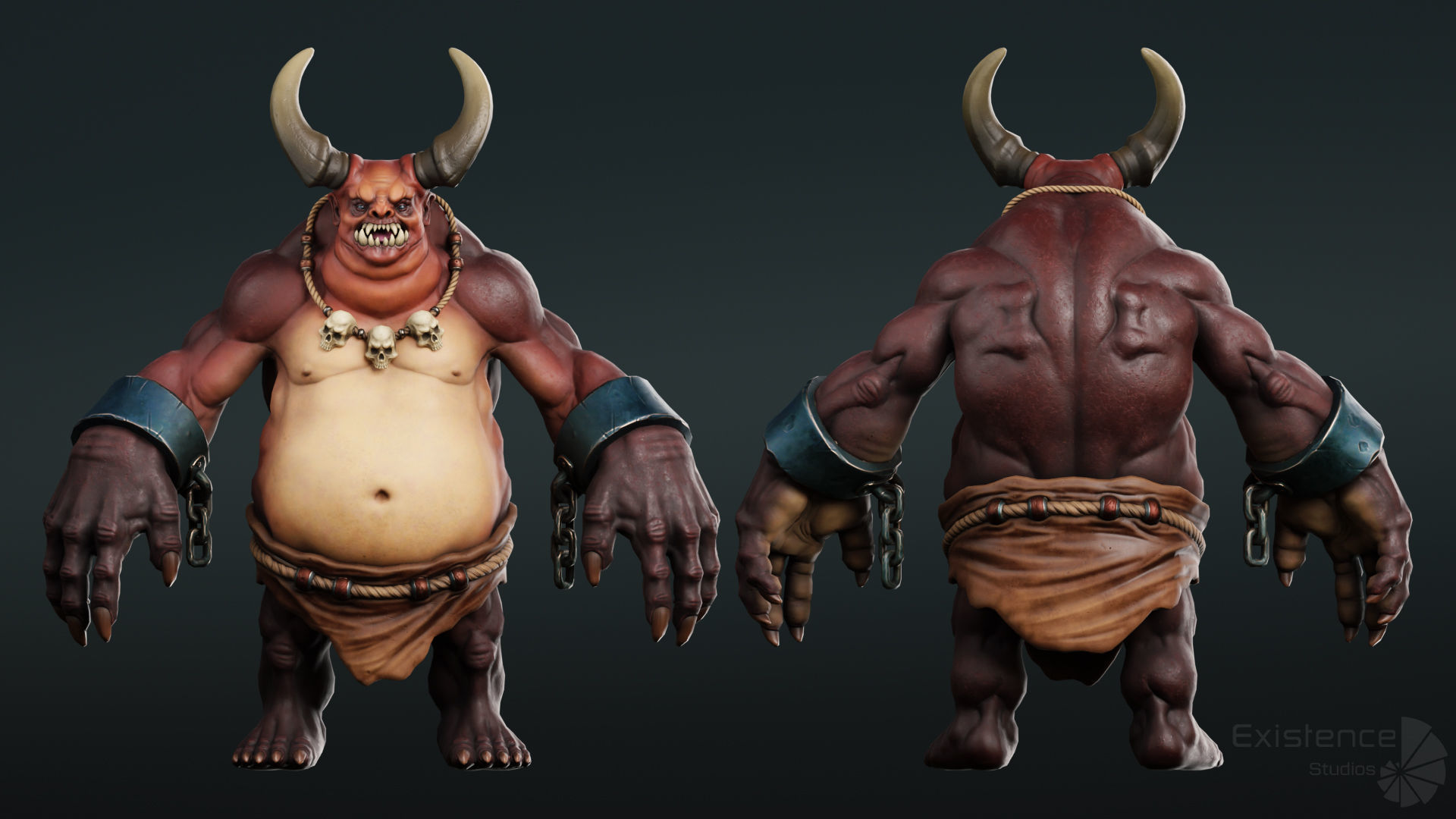 Demon Troll - Stylized Devils Warrior RPG Character Monster - 22 Low-poly 3D model_4