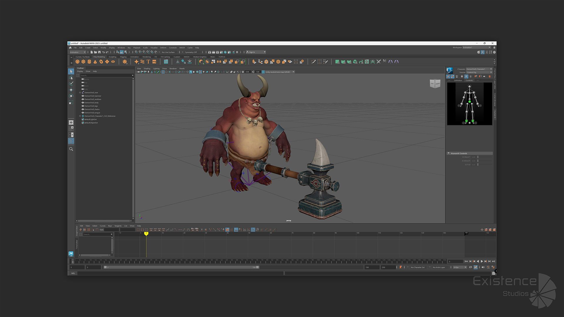 Demon Troll - Stylized Devils Warrior RPG Character Monster - 22 Low-poly 3D model_12