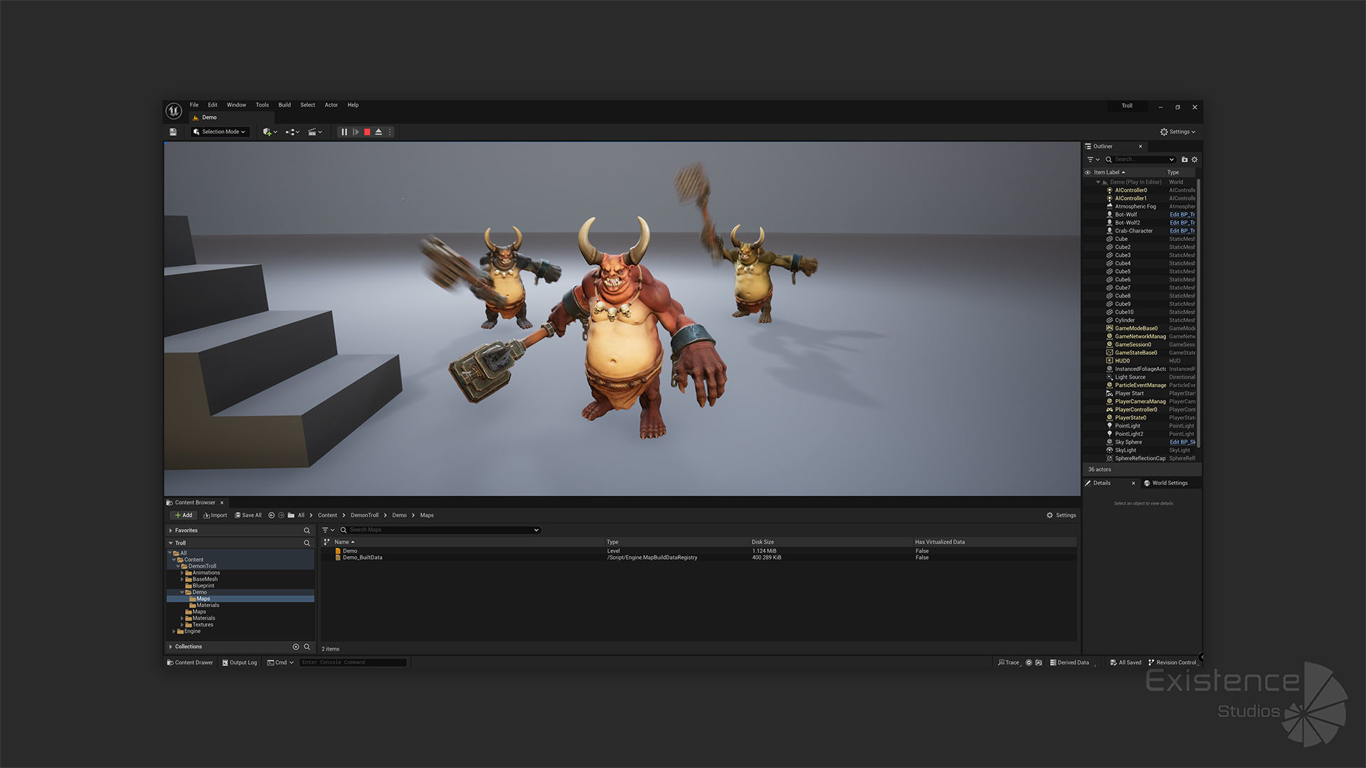 Demon Troll - Stylized Devils Warrior RPG Character Monster - 22 Low-poly 3D model_28