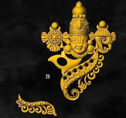 BALAJI THIRUPATHI NAIL CLAW GOLD SILVER PENDENT 3D print model