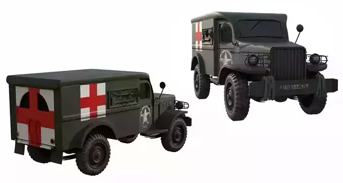3D model 1940s war dodge truck
