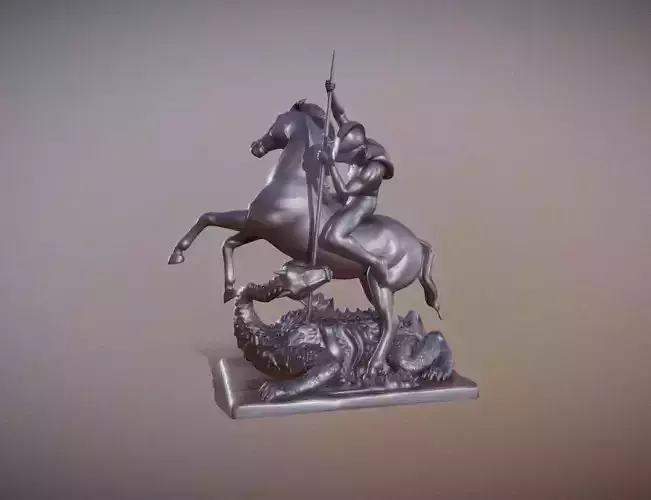 Saint George and the Dragon statue for 3d print 3D print model