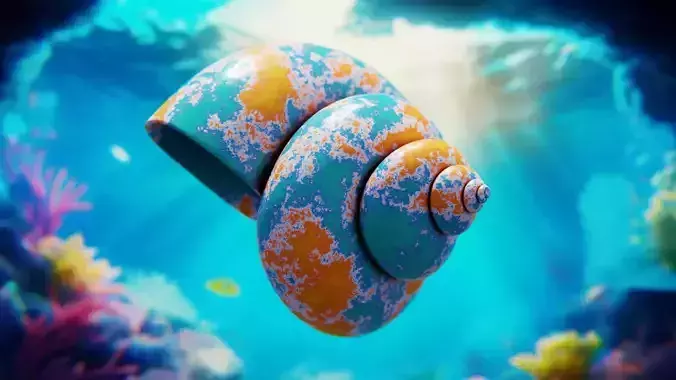 Stylized Fantasy Marine Shell - Procedural 3D Model