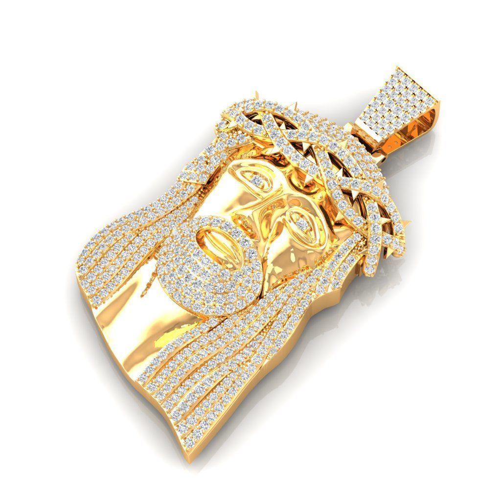 Jesus Pendant stl file  3D print model_3