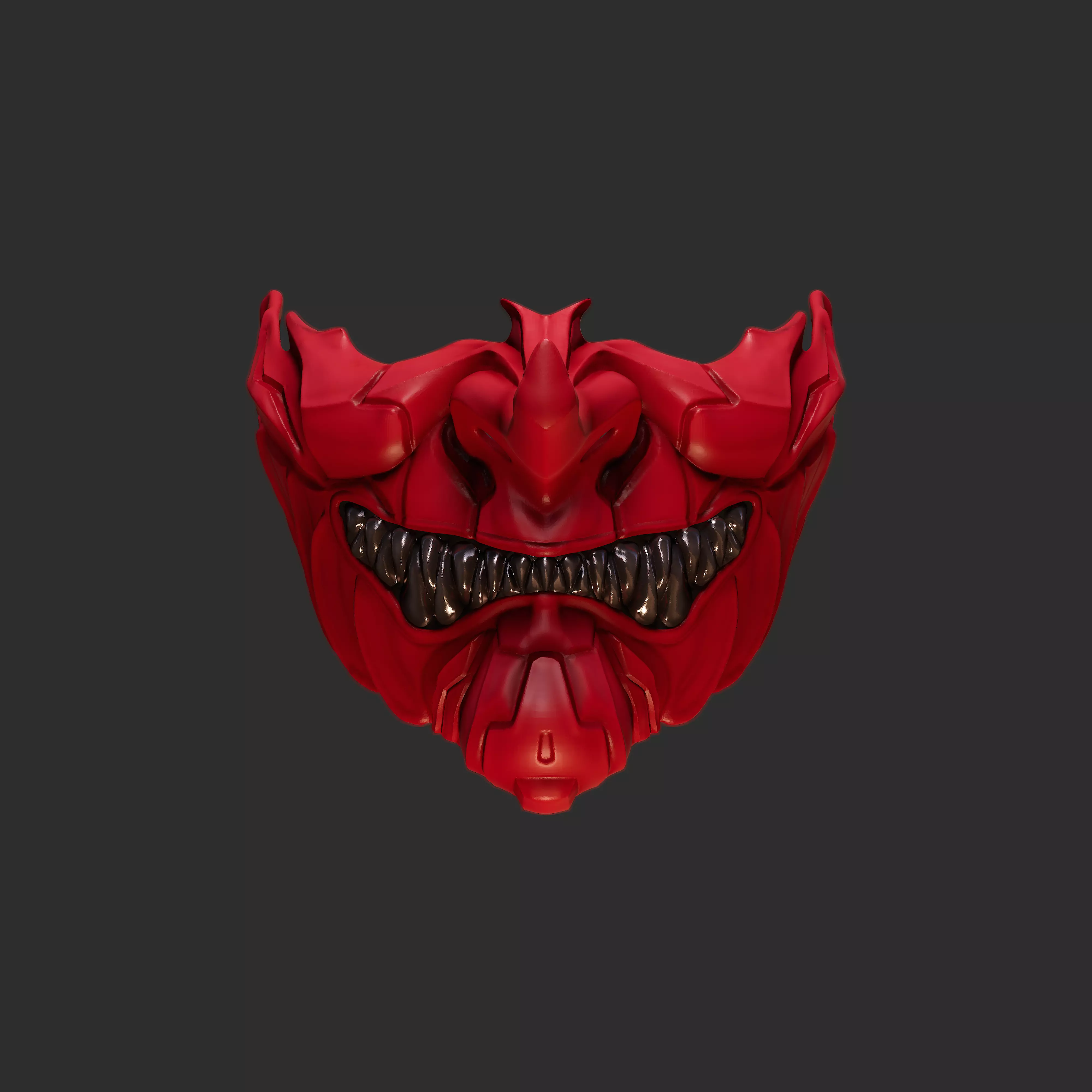 Tengu Half Face Oni Mask 16 Demon 3D print model
