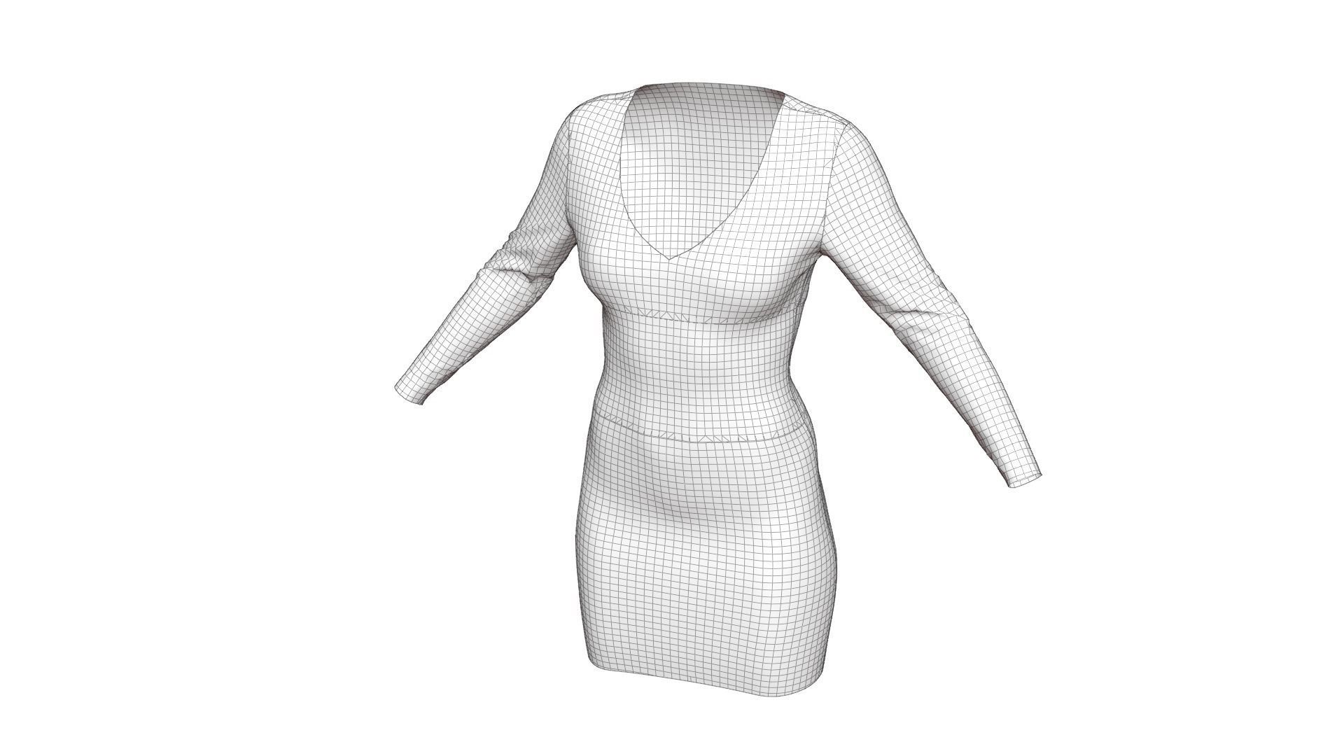 Party Dress 3D model_14
