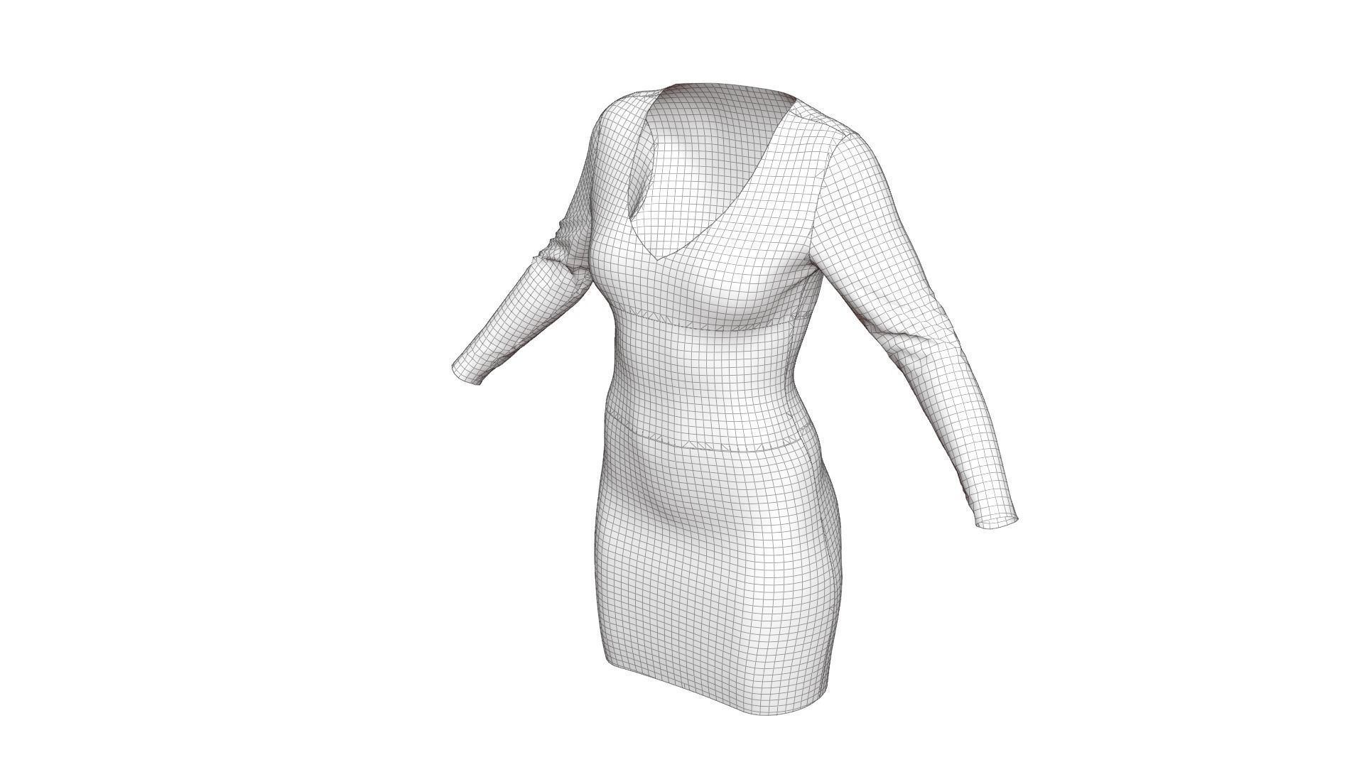 Party Dress 3D model_15