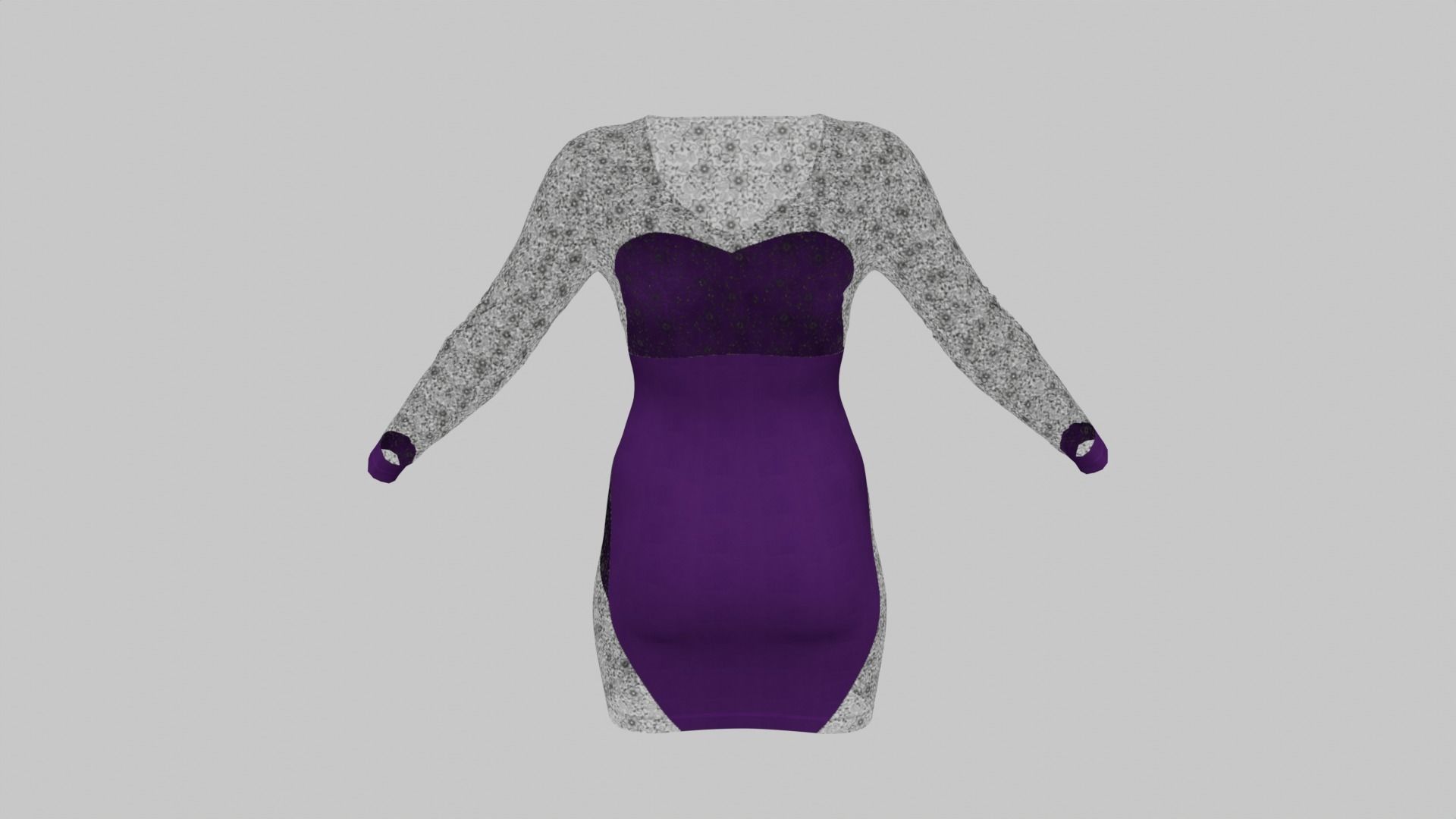 Party Dress 3D model_10