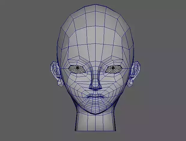 low poly female head Low-poly 3D model