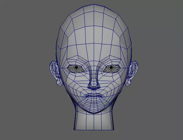 low poly female head Low-poly 3D model_0