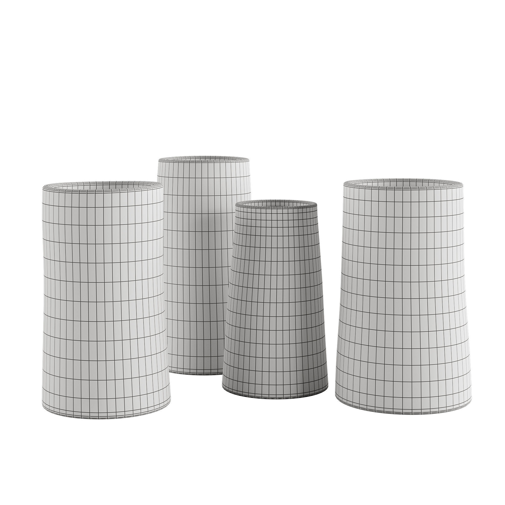 Handmade Decorated Indigo Ceramic Vase Blue 3D model_1