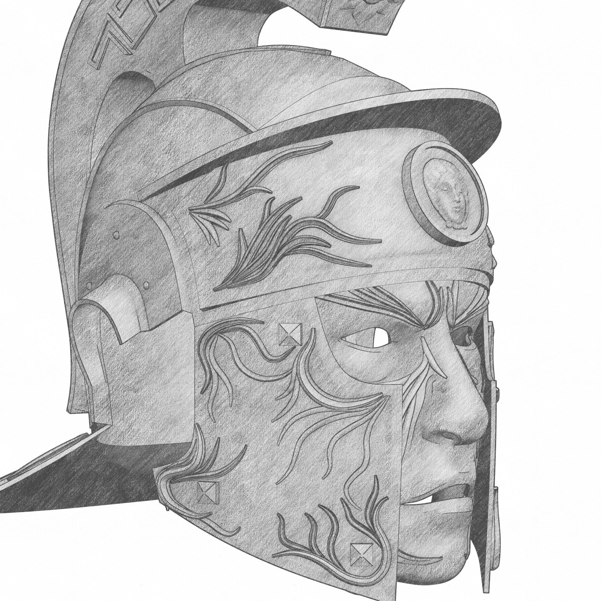 Roman Centurion Helmet 3D print model_4