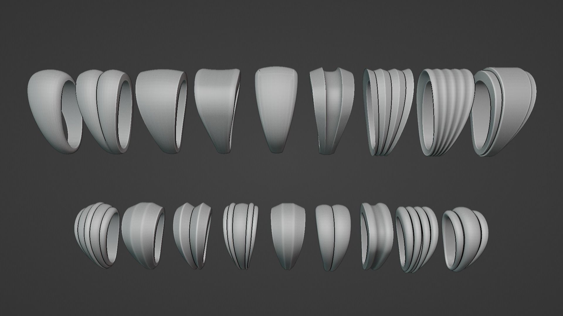 18pcs pack large pendant bail set 3D print model_7