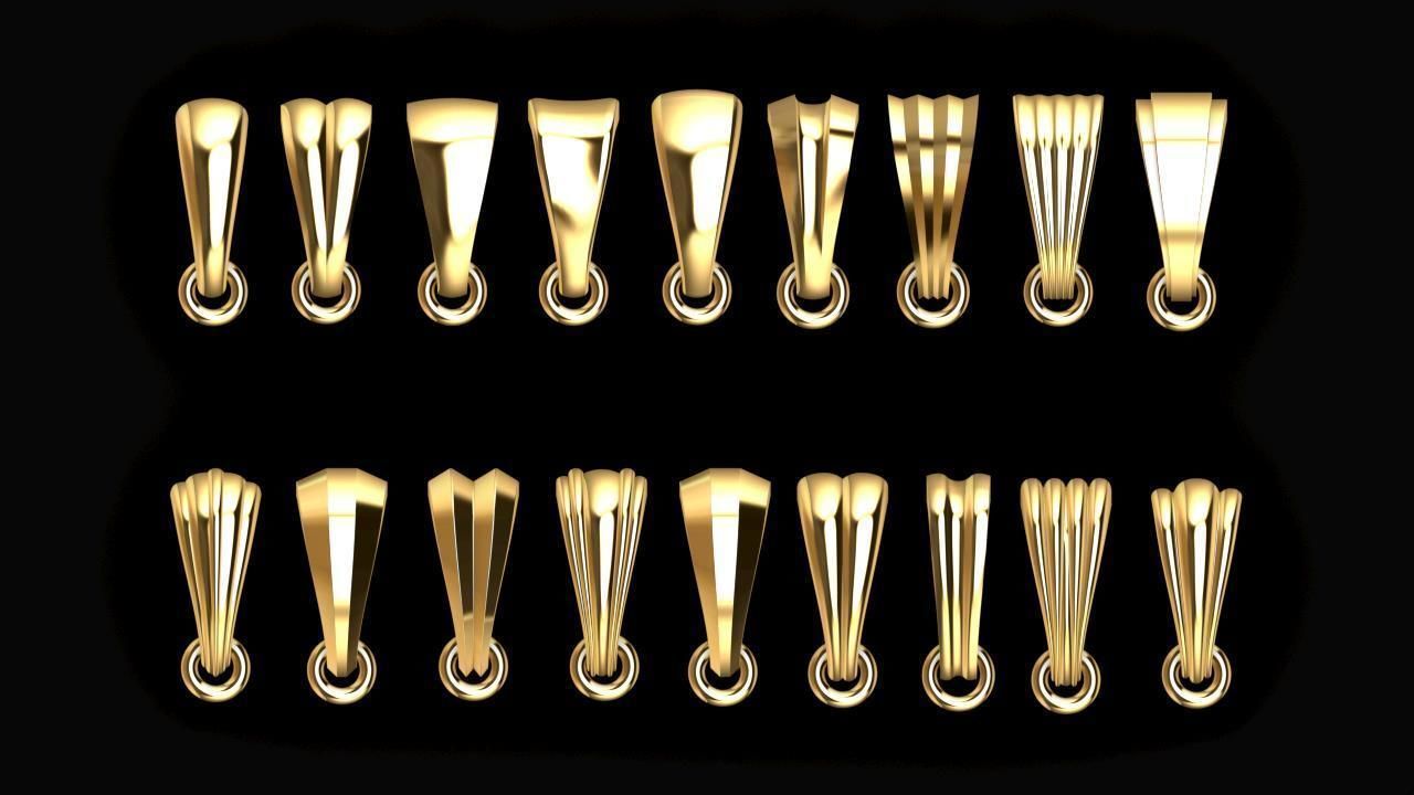 18pcs pack large pendant bail set 3D print model_1