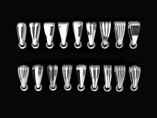 18pcs pack large pendant bail set 3D print model_3