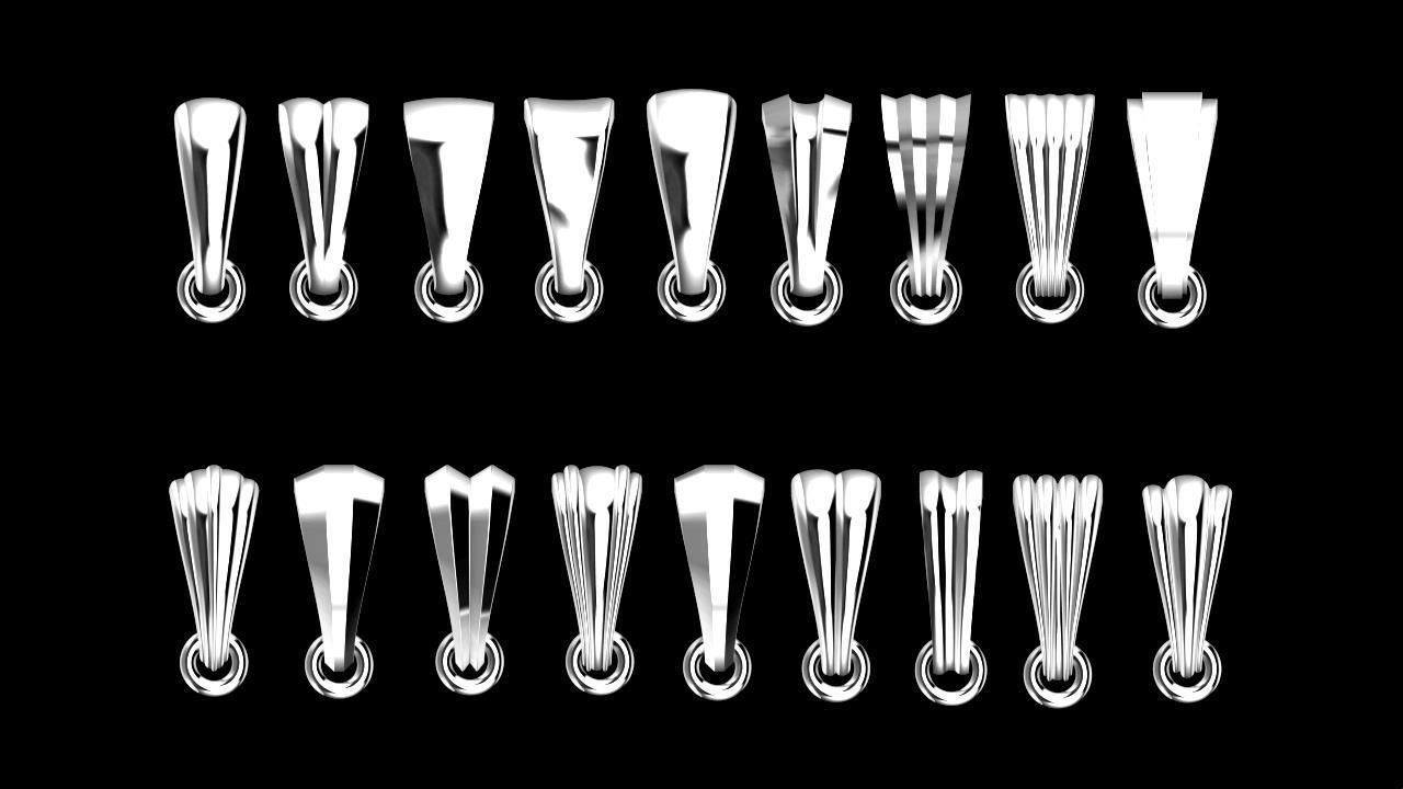 18pcs pack large pendant bail set 3D print model_4