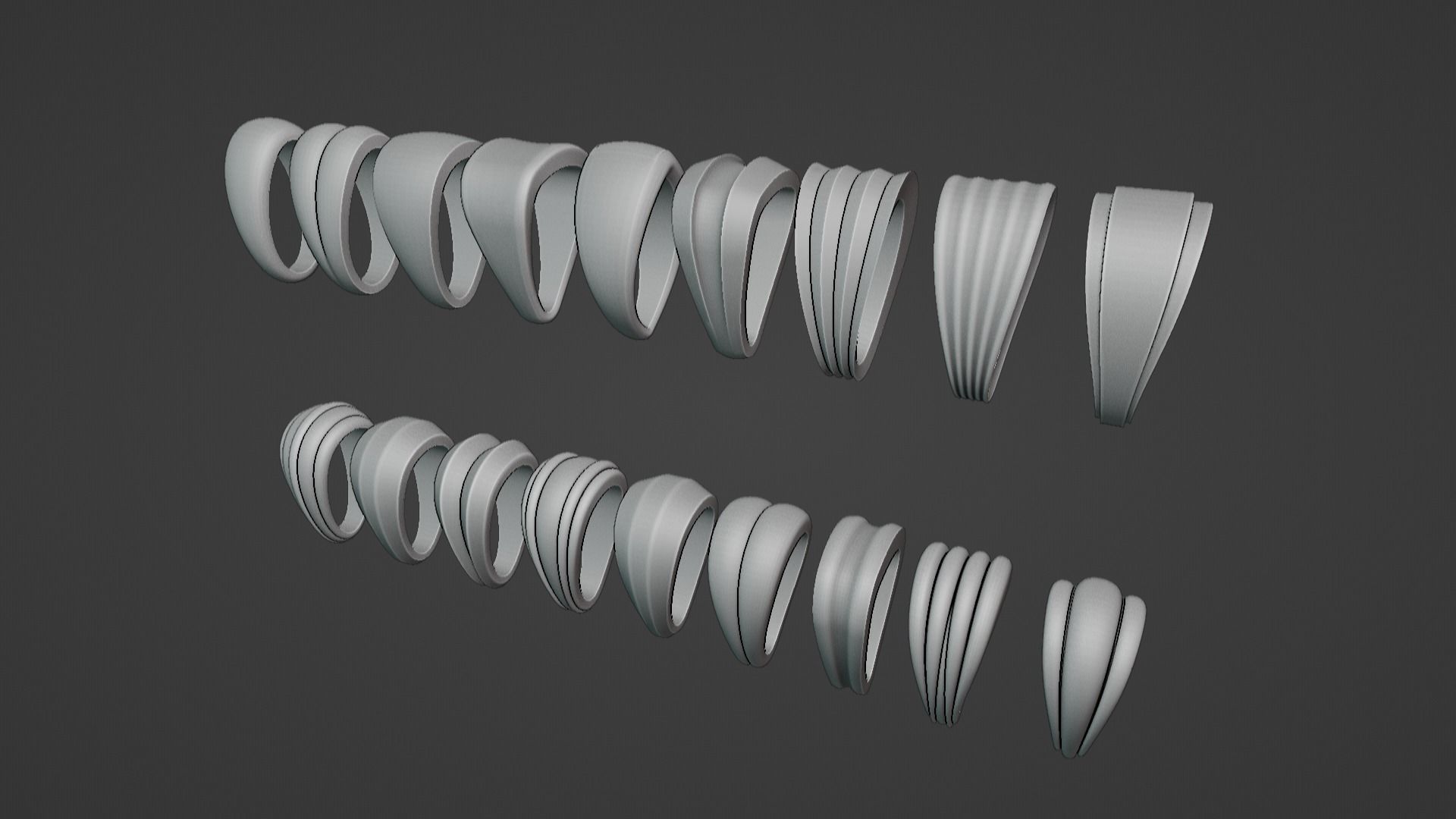 18pcs pack large pendant bail set 3D print model_5