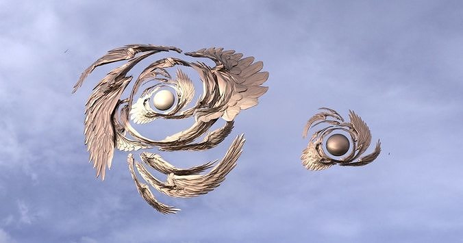Arch Angel Wings Mount 2 versions  3D model