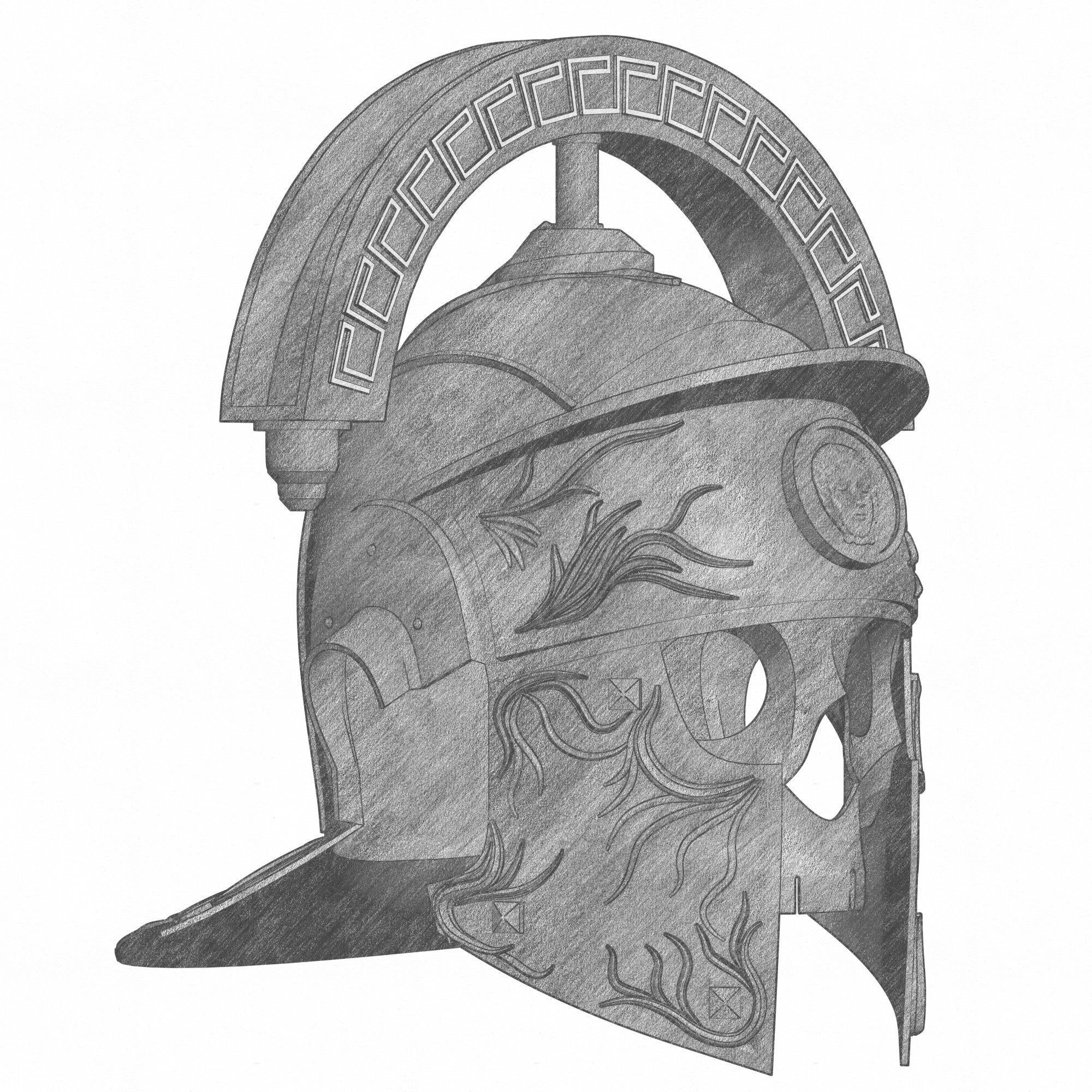 Roman Legion Helmet 3D print model_10