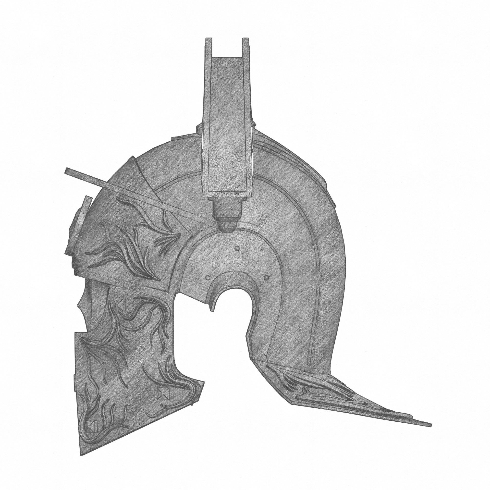 Roman Legion Helmet 3D print model_8