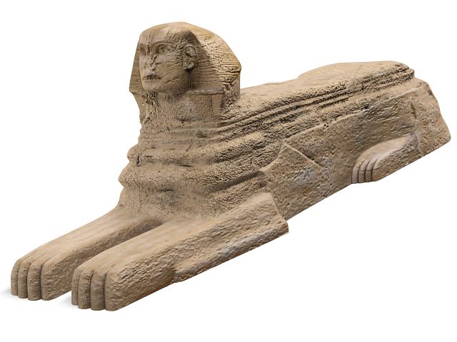Sphinx from tomb of person 3D model_3