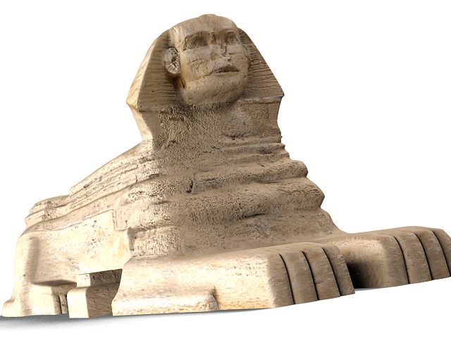Sphinx from tomb of person 3D model_4