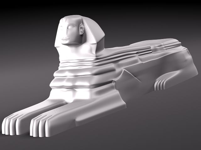 Sphinx from tomb of person 3D model_6