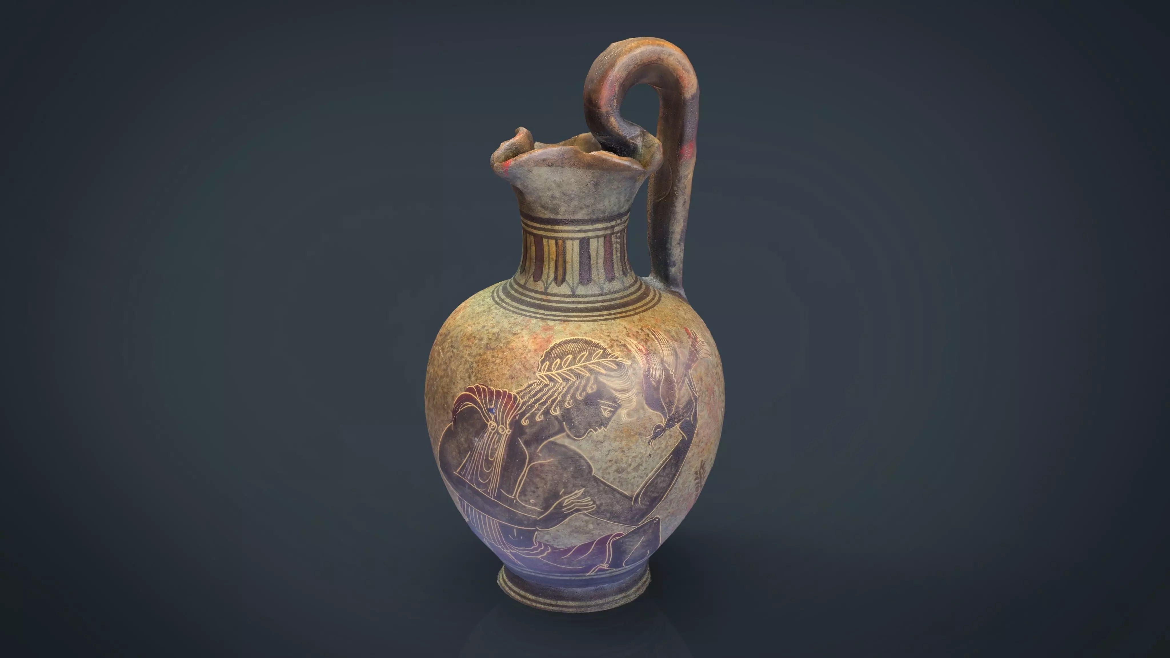 Greek Vase 3 Low-poly 3D model_0