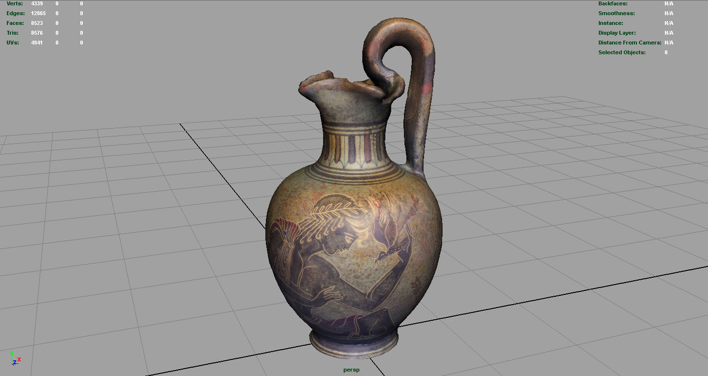 Greek Vase 3 Low-poly 3D model_4