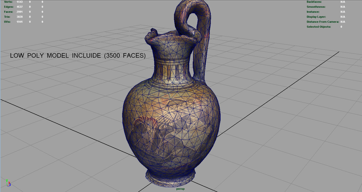 Greek Vase 3 Low-poly 3D model_9