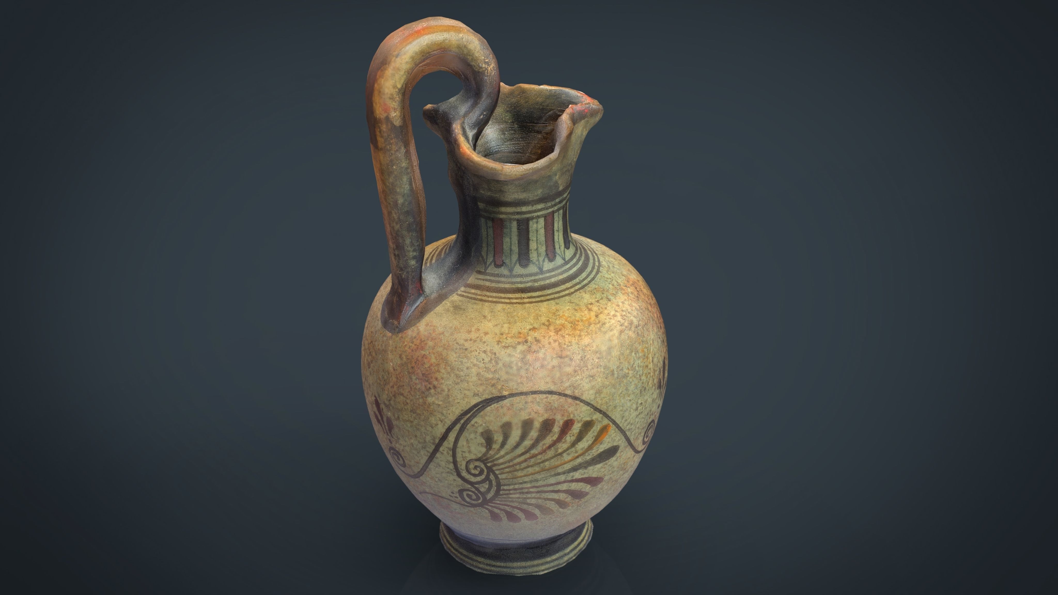 Greek Vase 3 Low-poly 3D model_2